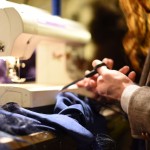 Romain Brau sews his own garments in his Paris atelier. Photo by Marianne Dorell