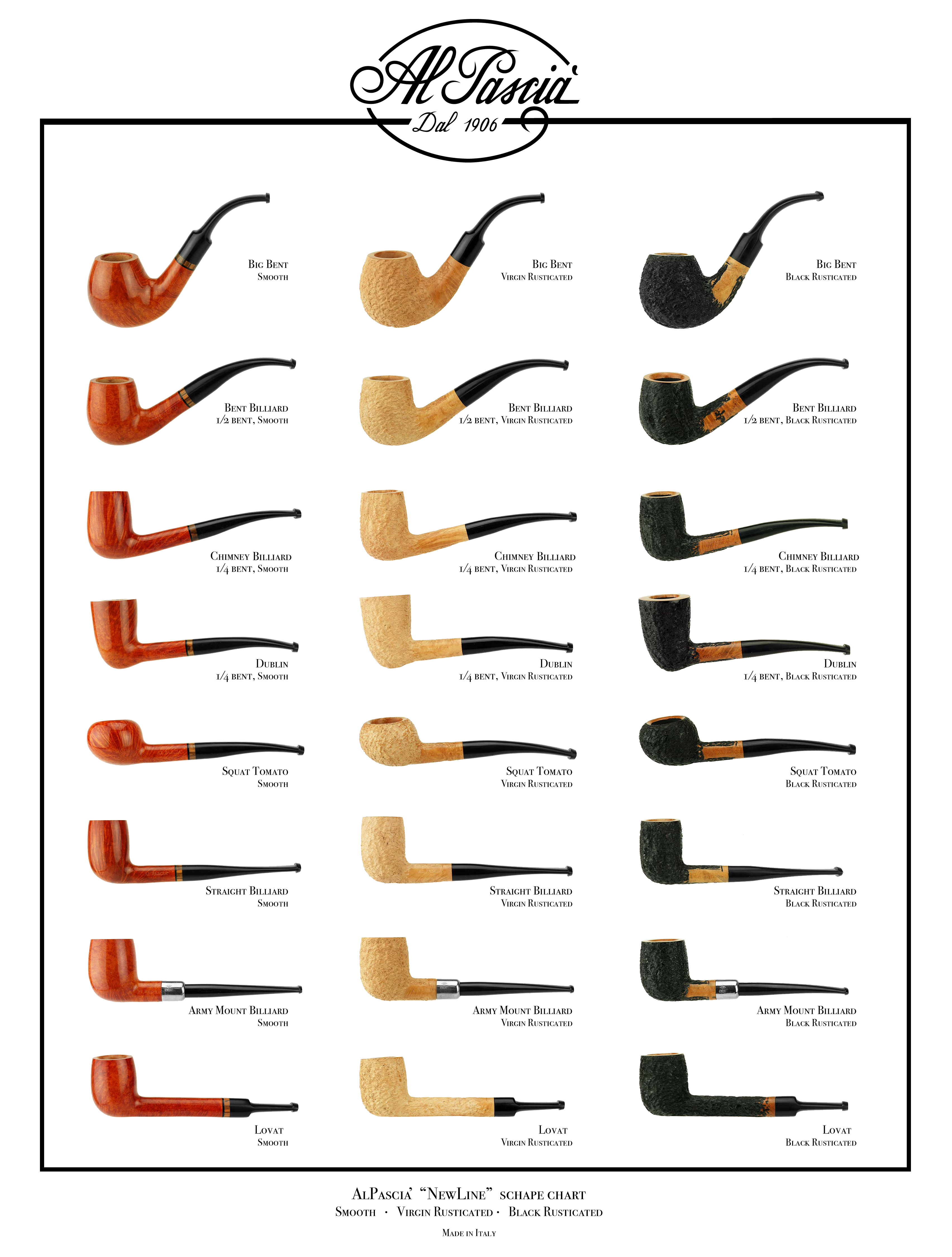 Shape Chart pipe Al Pascià Classic Collection