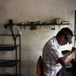 A Sri Lankan goldsmith at work in Sri Lanka