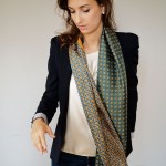 Nothing sexier than a man's scarf on a woman with a blazer for fall.