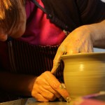 Giovanna Zighetti sculps pottery by hand.  Photo by Fabio Loberto